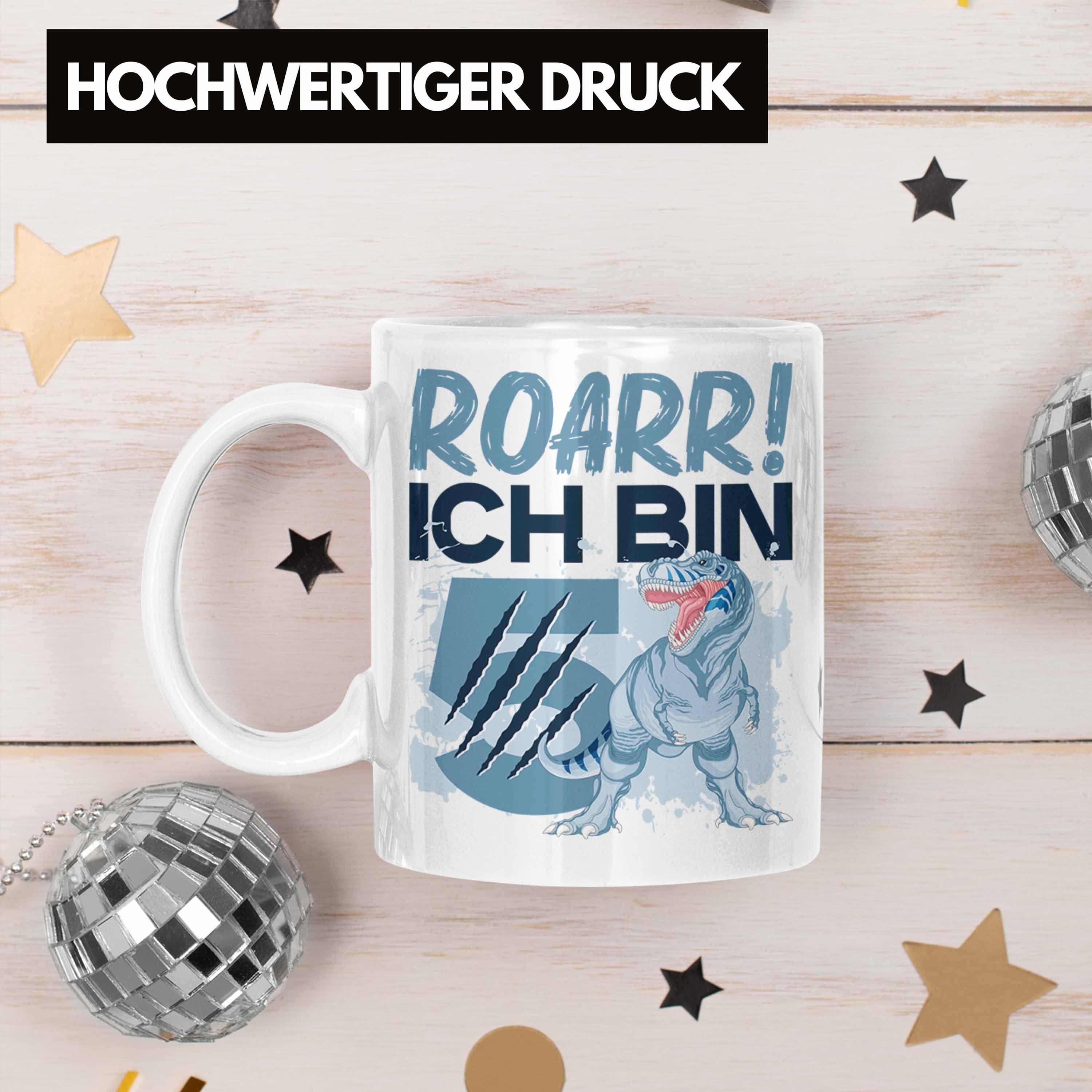 Ich 5er Jungs Tasse Dinosaurier Geschenk Geschenkidee 5 Geburtstag Weiss Bin Roarr Trendation