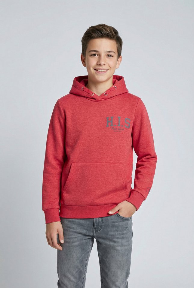 H.I.S Kapuzensweatshirt Kapuzenhoodie mit Logoprint für Jungen für Jungen, mit Kängurutasche, mit Logodrucken, in Basic Passform
