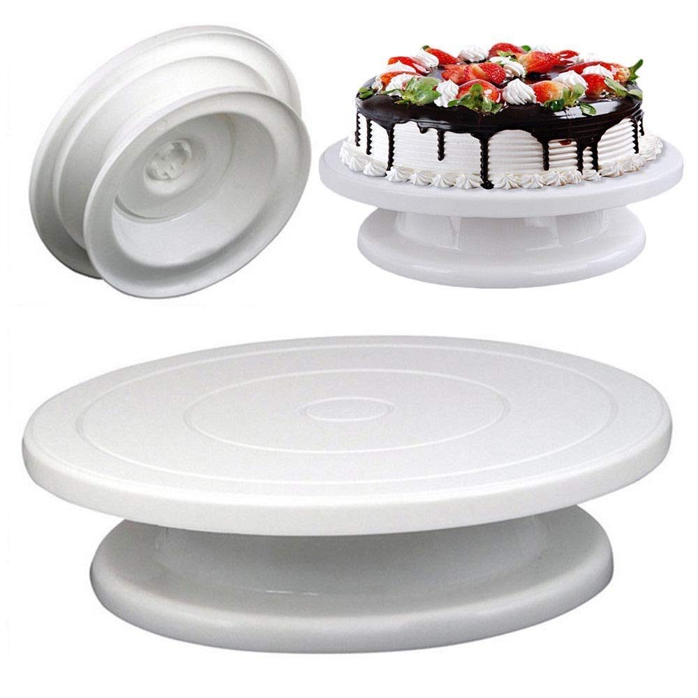 Tortenplatte Tortenplatte Drehbare Torten Kuchen Platte Ø 28cm Kuchenplatte Weiß