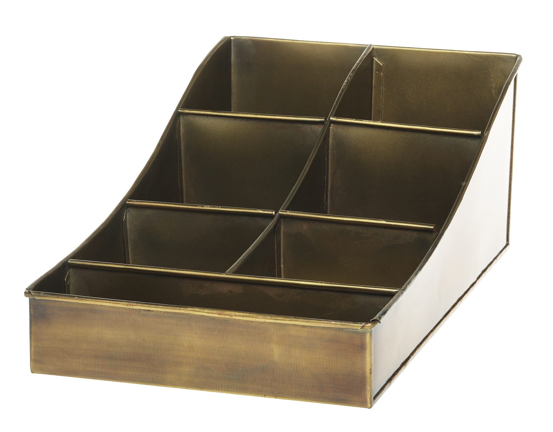 Chic Antique Aufbewahrungsbox Chic Antique - Display Sortierkiste Organizer Utensilo Metall Messing