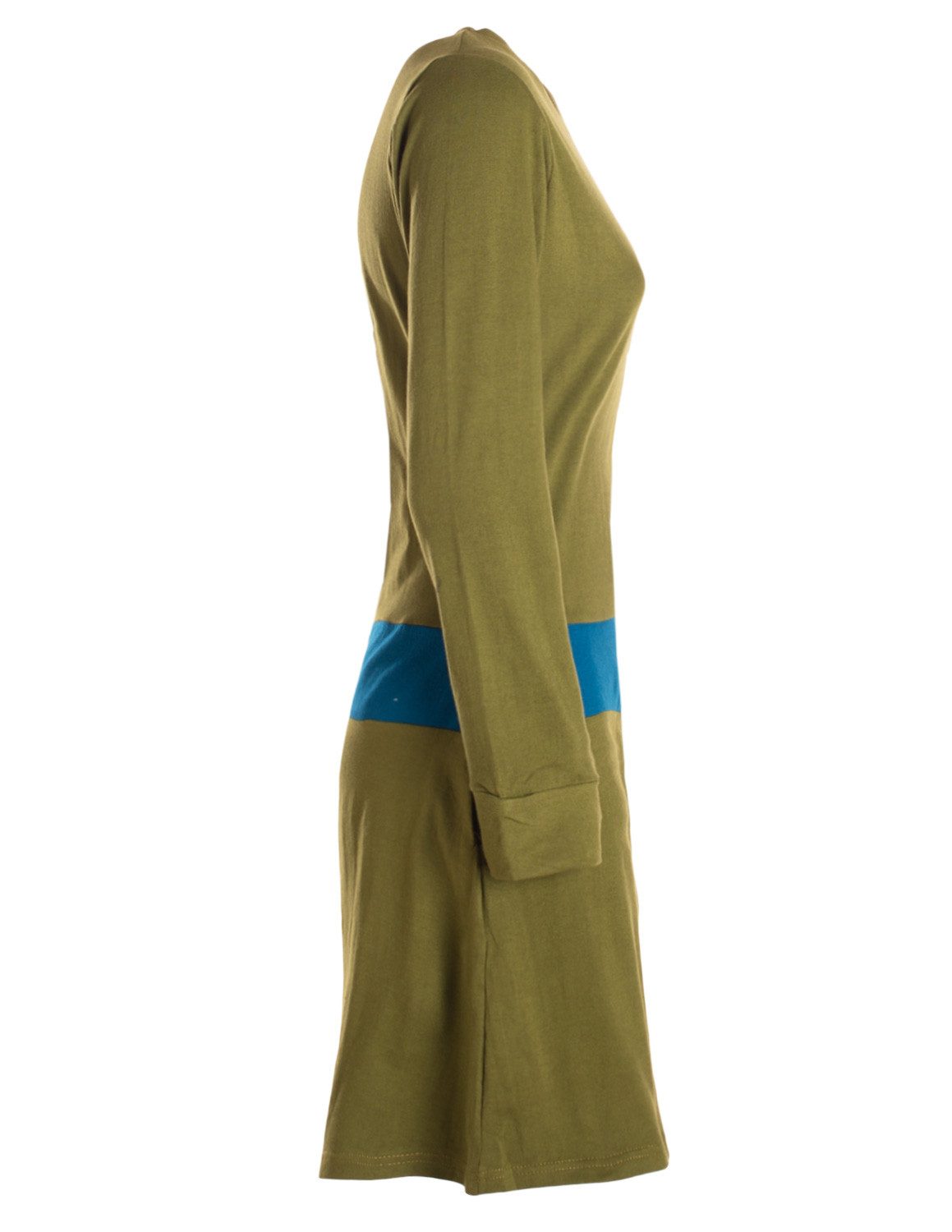 Vishes Jerseykleid Damen A-Linie Kleid Baumwolle Casual Rundhalsausschnitt Daumenlöcher Alternative Bekleidung, Ethno, Hippie, Retro Style