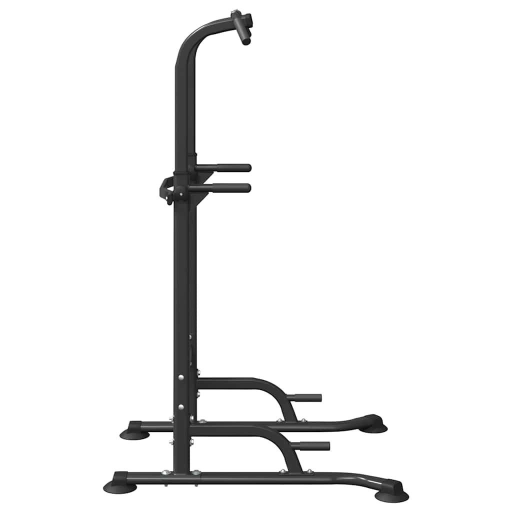 vidaXL Hantel-Wandhalterung Power Turm Dip Station Schwarz 102 x 95 x 210 cm, (1-St)