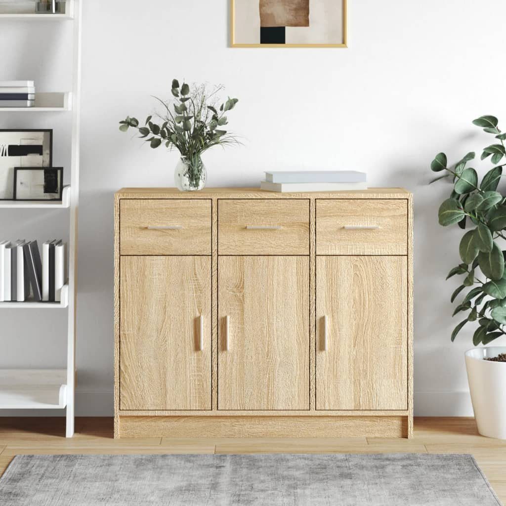 furnicato Sideboard Sonoma-Eiche 91x28x75 cm Holzwerkstoff günstig online kaufen