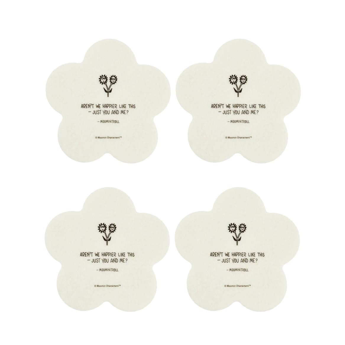 Muurla Getränkeuntersetzer Glasuntersetzer Moomin Flowers (10,5cm)(4-teilig)
