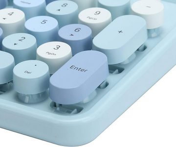 Goshyda Mit Vielseitiger Anwendbarkeit Tastatur- und Maus-Set, Effiziente Bürotastatur mit 104 Tasten, Retro-Design, Plug-and-Play