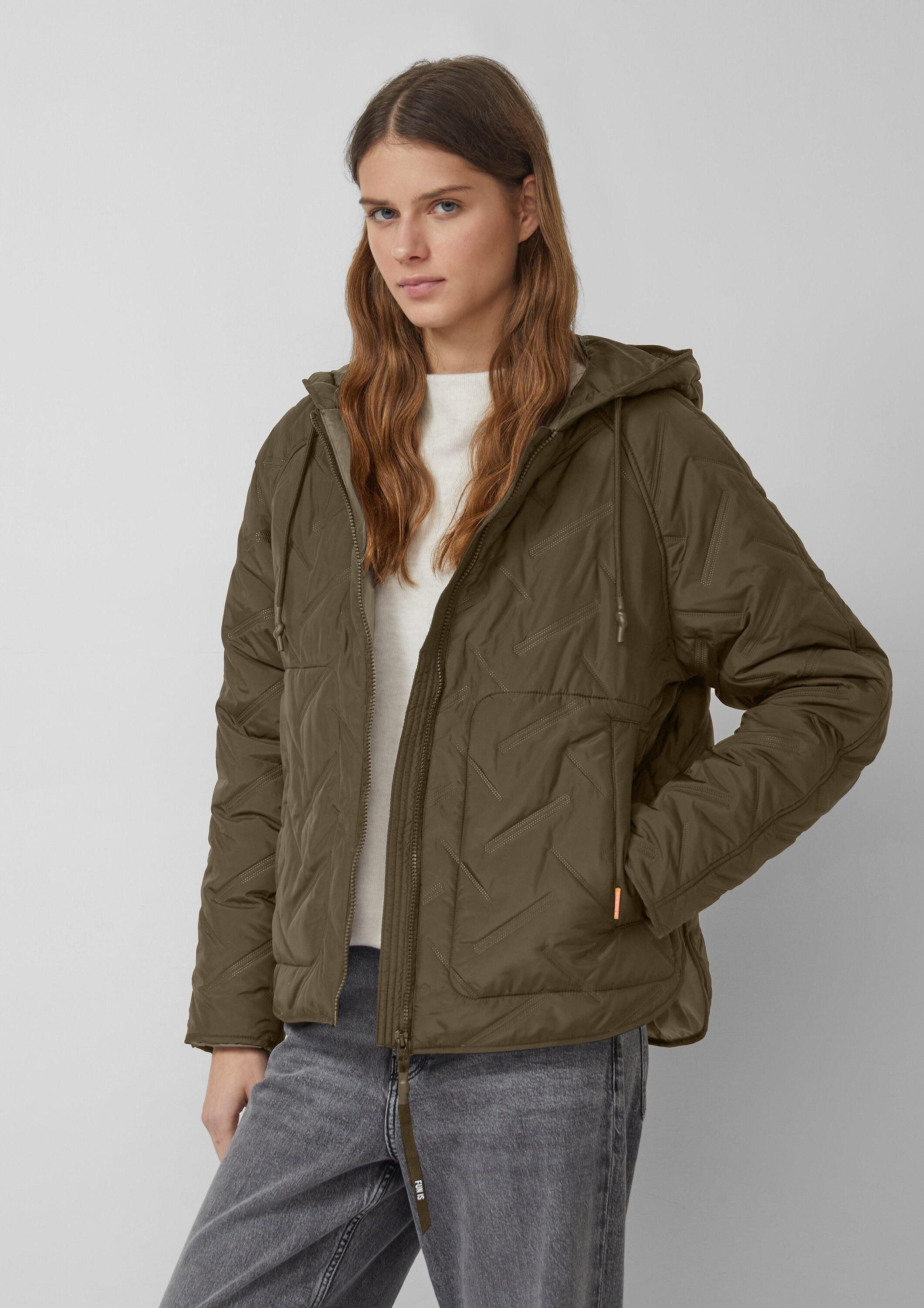 QS Funktionsjacke Outdoor-Jacke Wattierte Jacke mit Kapuze