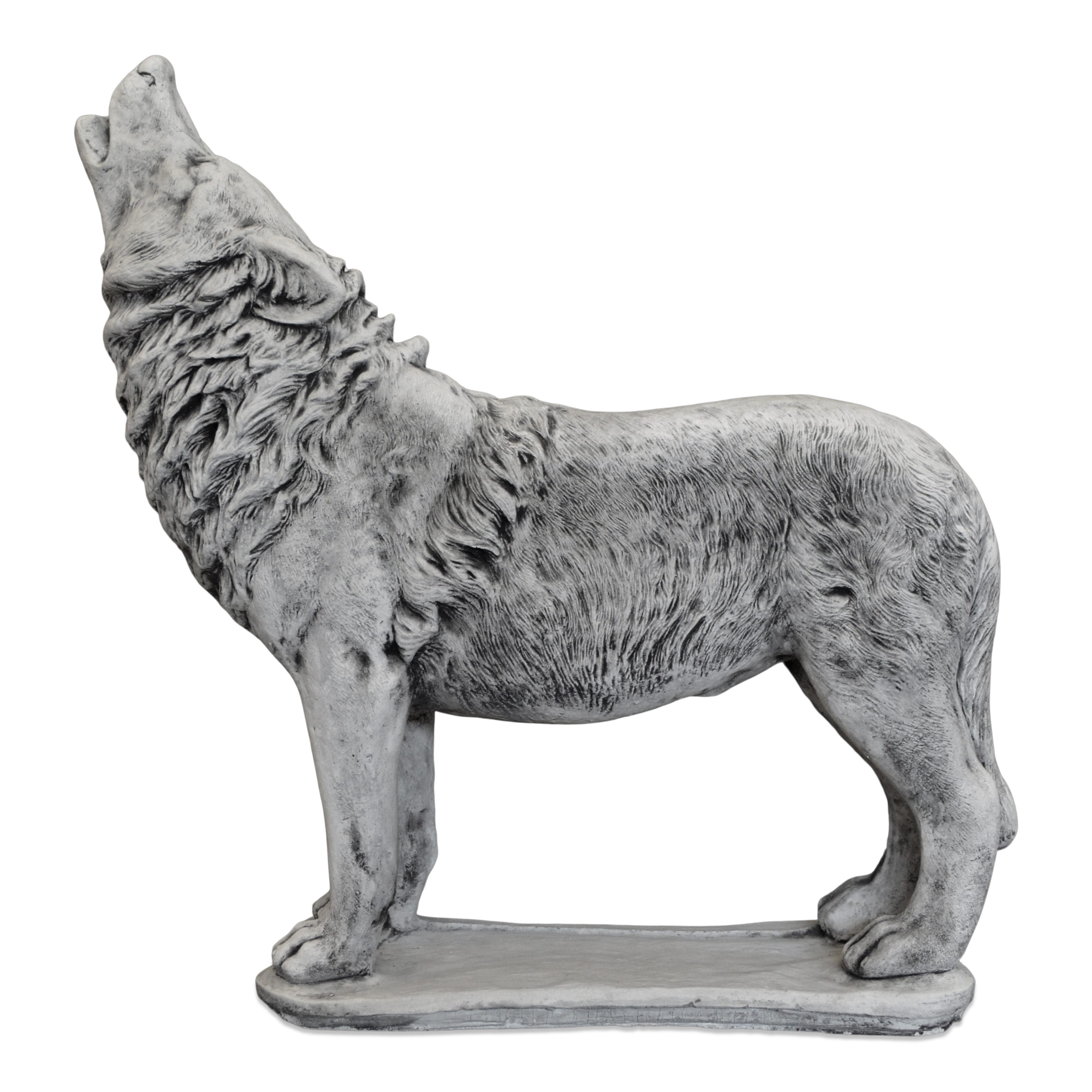gartendekoparadies.de Gartenfigur Statue Heulender Wolf, H. 98 cm, 160 kg, Frostsicher