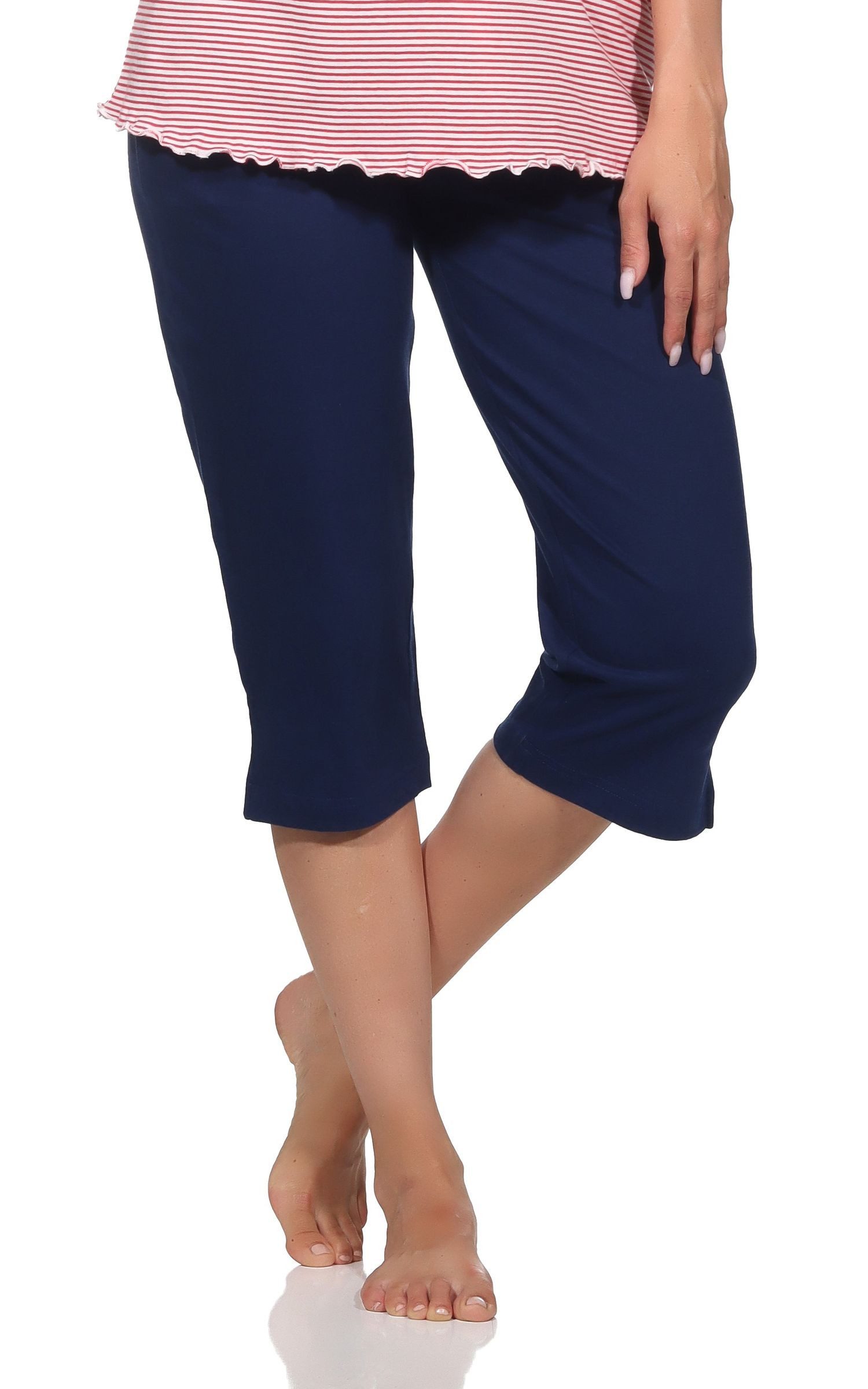 Normann Relaxanzug Damen Schlafanzug Pyjama Capri-Hose 3/4-lang - perfekt zu kombinieren