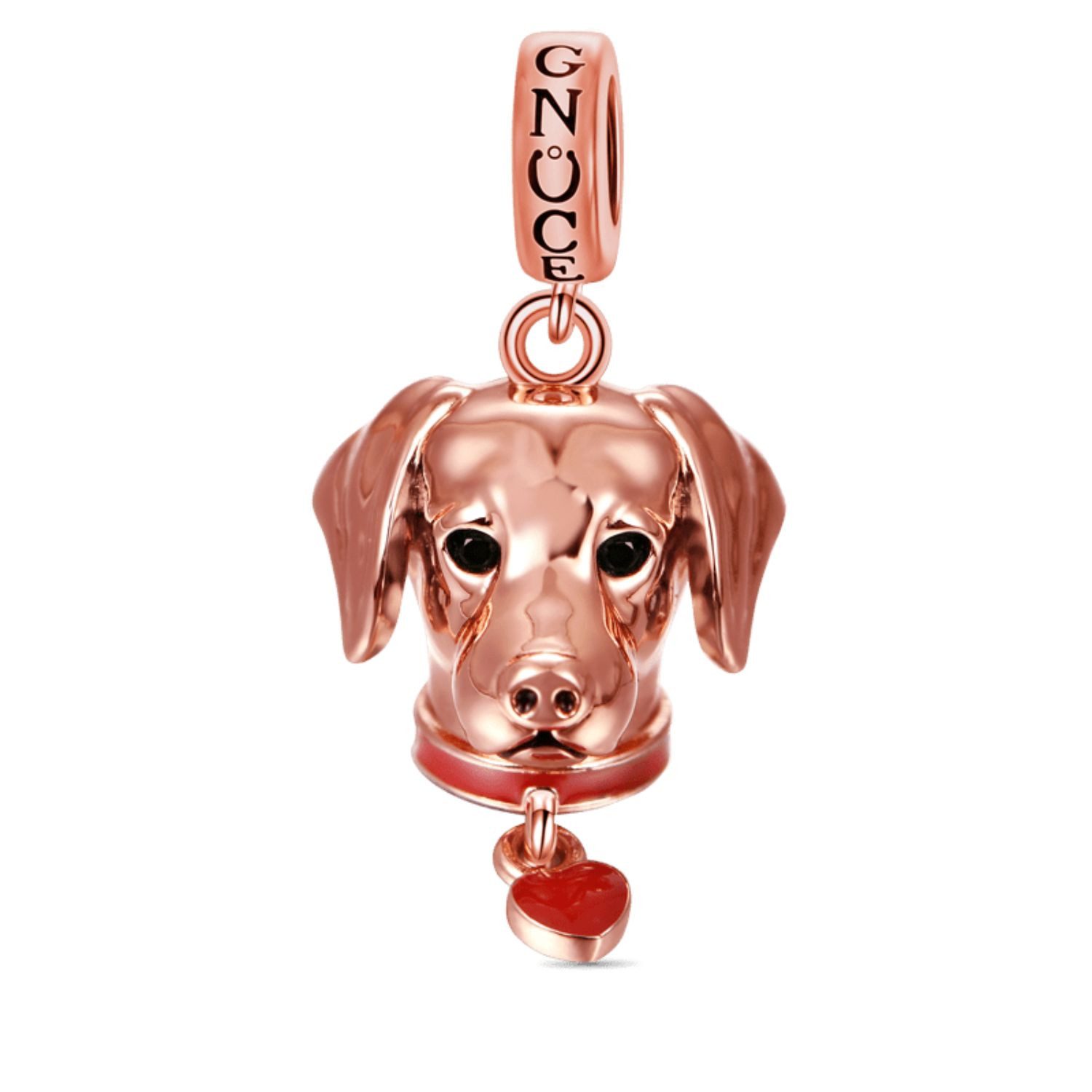 Bead Gnoce Charm Anhänger Labrador ENC065 Silber rosévergoldet