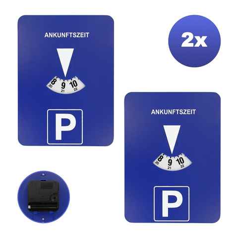 EAXUS elektronische Parkscheibe 2er Set Elektrisch und Mitlaufend fürs Auto - Parkzeitmesser, Elektronische Parkuhr