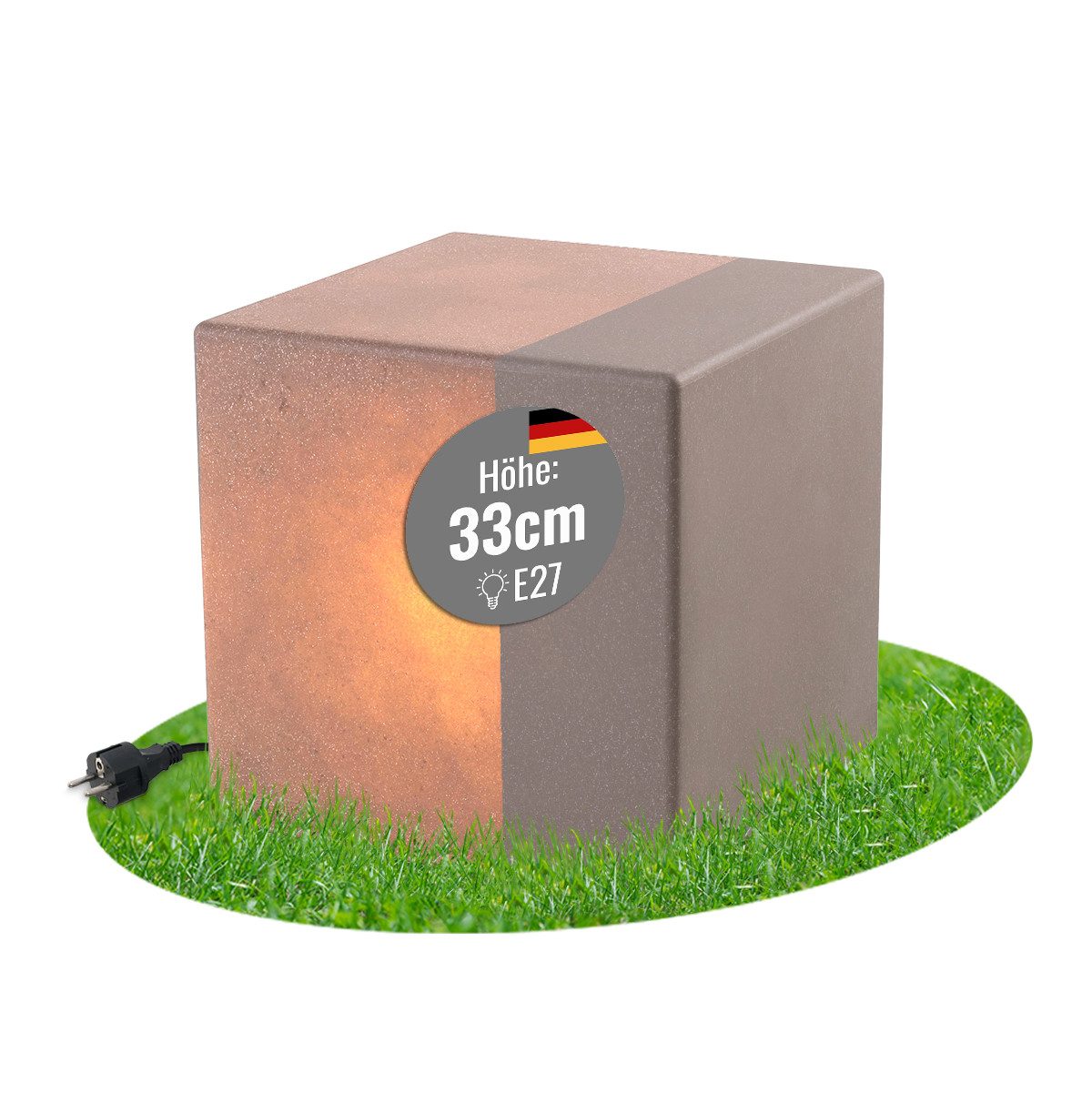 8 seasons design LED Würfel Shining Cube, LED WW, LED wechselbar, Warmweiß, 33 cm taupe für In- und Outdoor