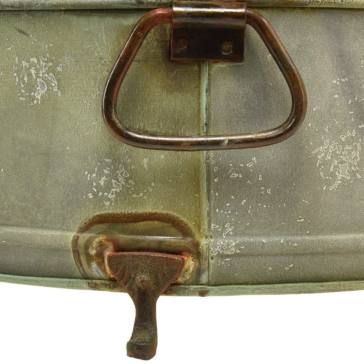 Viana Übertopf Vintage Metallschale mit Füßen und Rost-Detail, Pflanzschale Retro