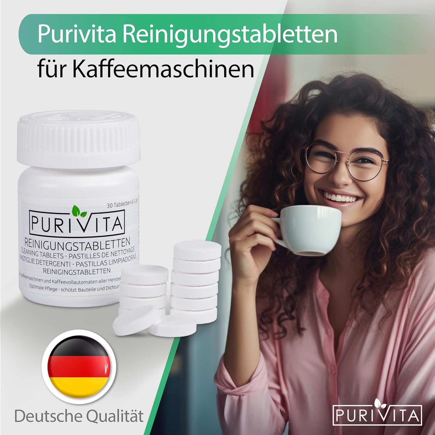 Purivita PURIVITA 2-Phasen REINIGUNGSTABLETTEN Kaffeevollautomaten 25 Tabs 2-Phasen-Reinigungstabletten (25-St)
