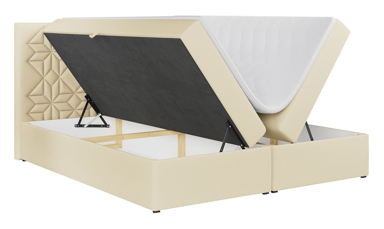 Matratze - MKS Multipocket Bett STELLE Modern 1, Doppelbett MÖBEL Boxspringbett mit -