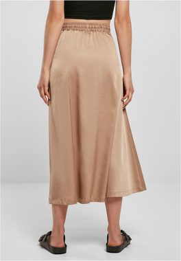 URBAN CLASSICS Sommerrock Damen Ladies Satin Midi Skirt (1-tlg)