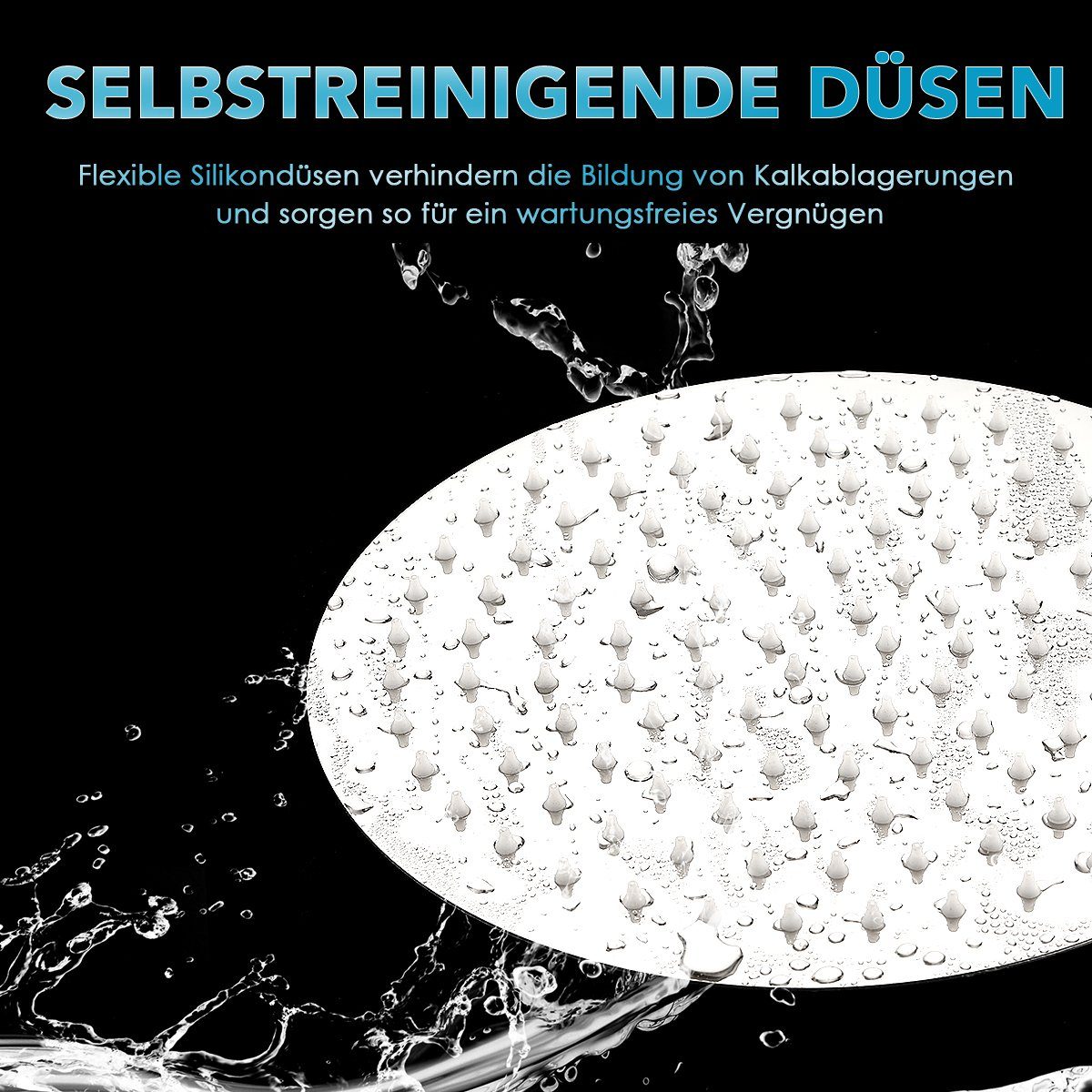 LETGOSPT Regenduschkopf Regendusche Edelstahl, Zoll Duschkopf 250 10 aus (250 Wandmontage Quadrat/Rund Edelstahl oder Decken- Brausekopf * mm), Brausekopf