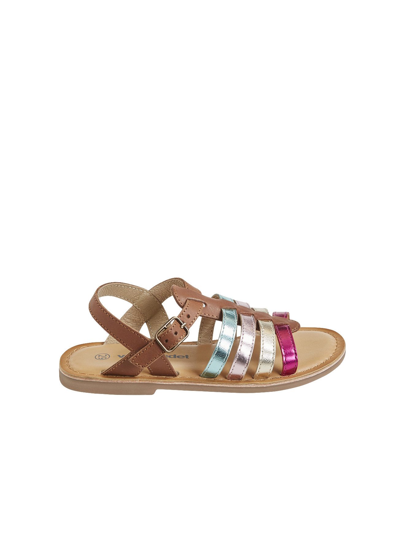 vertbaudet Mädchen Riemchen-Sandalen aus Leder Sandale