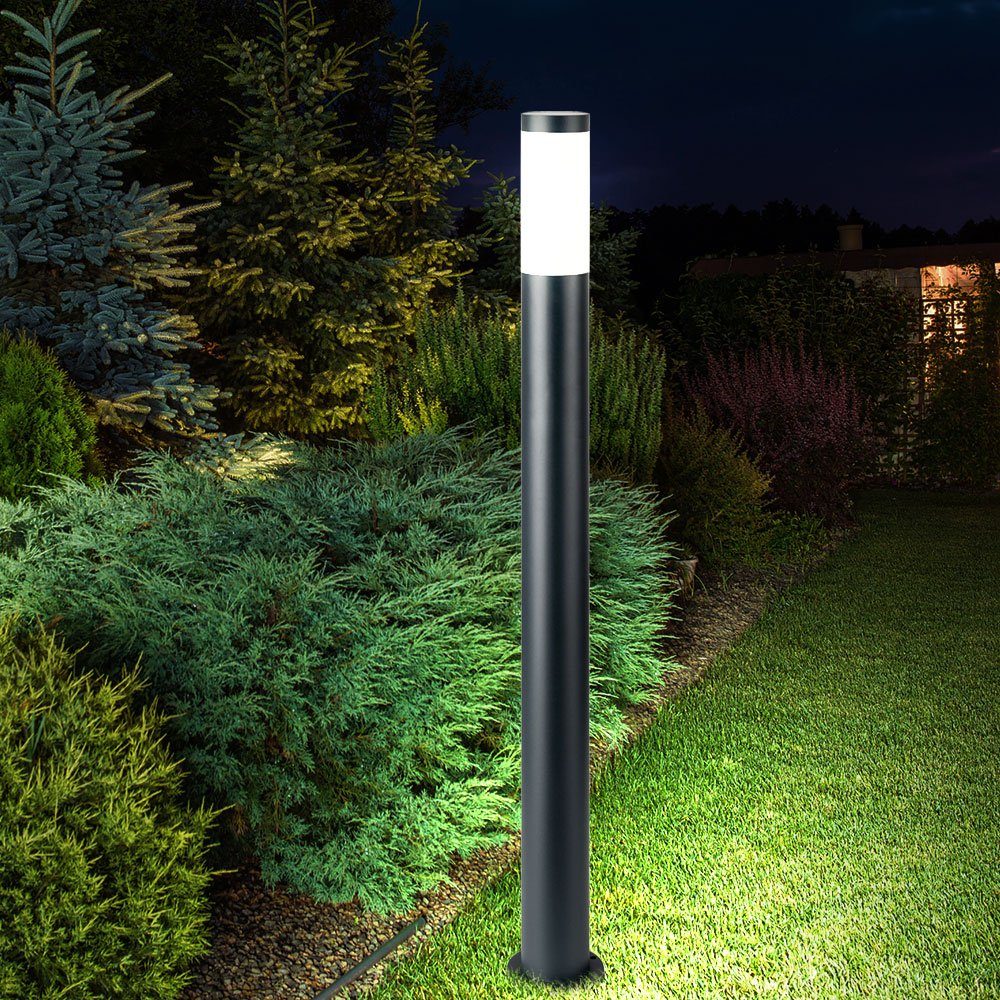 GLOBO LIGHTING LED Außen-Stehlampe, Leuchtmittel inklusive, Warmweiß, Außen Steh Leuchte ANTHRAZIT Garten Weg Beleuchtung