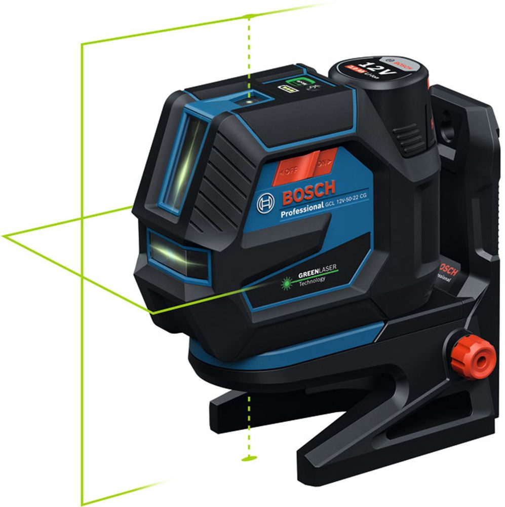 Bosch Professional Kreuzlinienlaser Kombilaser »GCL 12V-50-22 CG«, ohne Akku, ohne Ladegerät, mit Baustativ BT 150 Professional