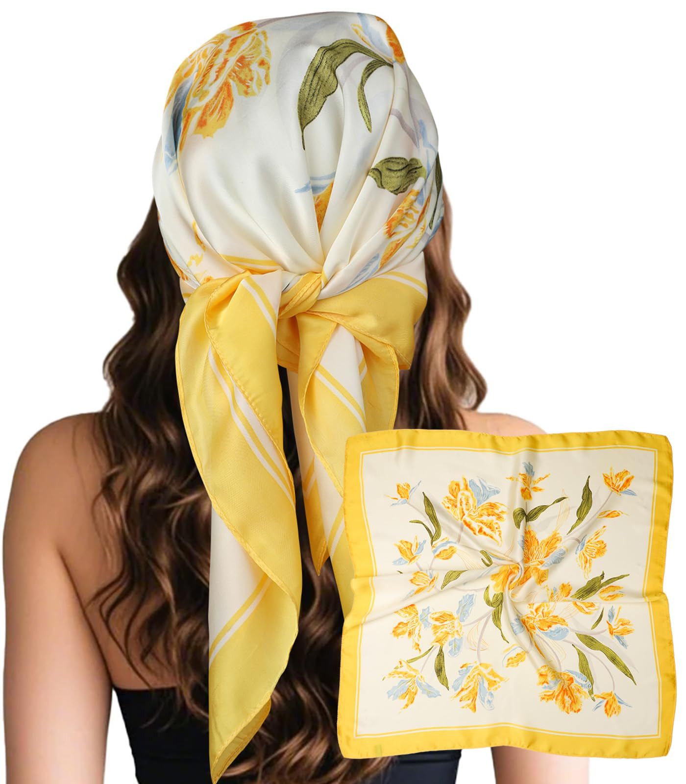 Zaewry Seidentuch Damen Seide Gefühl Schal Halstuch Schal Frauen Scarf Bandana, (1-St), Taschentuch Ansatz Handgelenk