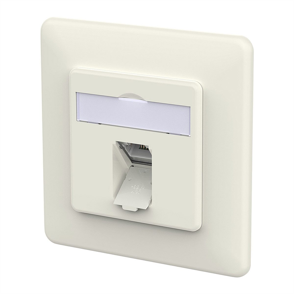 Metz Connect E-DAT C6A LSA++ Dose, 1 Port Netzwerk-Panel (bestückt, 1 Ports, UP, reinweiß, 130E371002-I)