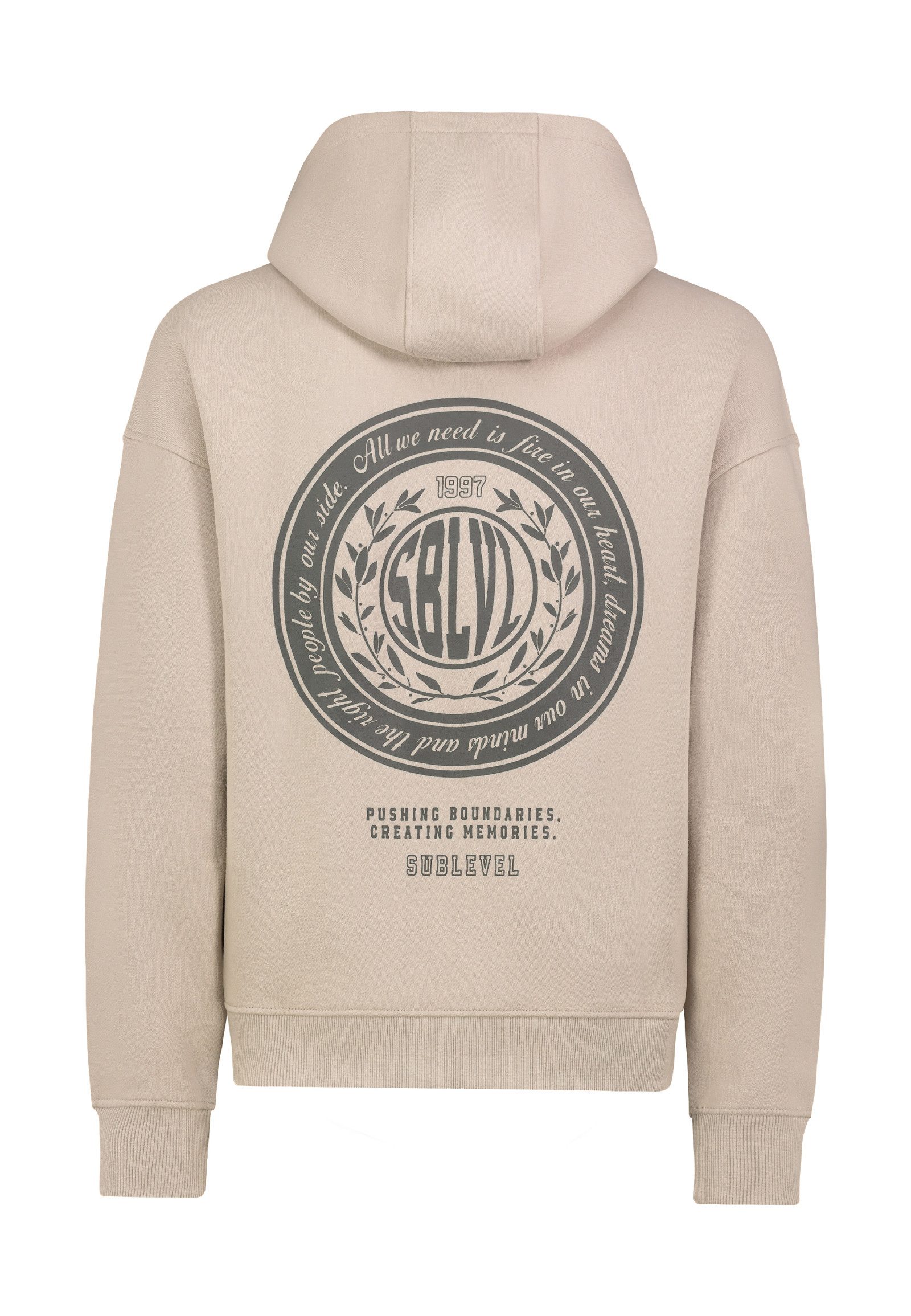SUBLEVEL Kapuzensweatjacke Herren Oversize Sweatjacke mit Backprint Sweatsh günstig online kaufen