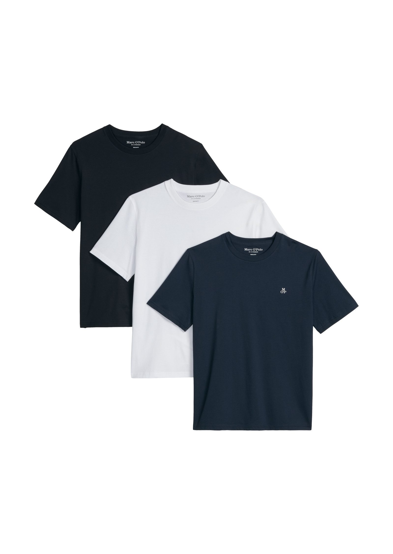 Marc O'Polo T-Shirt (Packung, 3-tlg) Dreierpack, regular fit aus reiner Bio-Baumwolle