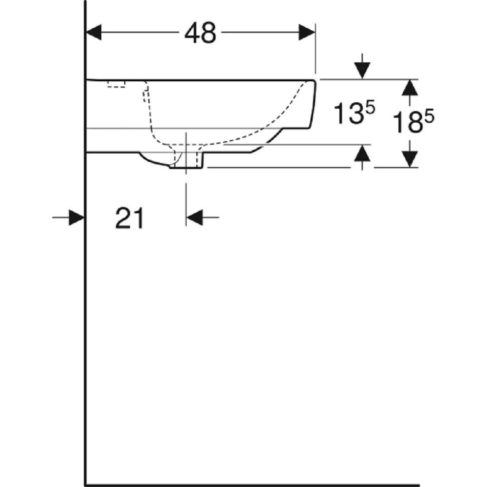 GEBERIT Waschtisch »Renova Plan« (1-St), BxT: 90x48 cm, mit Ablagefläche-HomeTrends