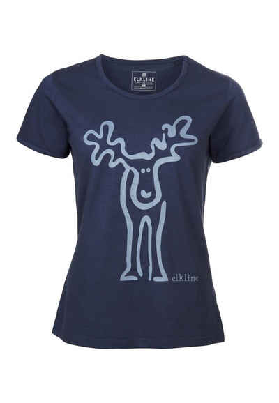 Elkline T-Shirt »Rudolfine« Retro Elch Brust und Rücken Print