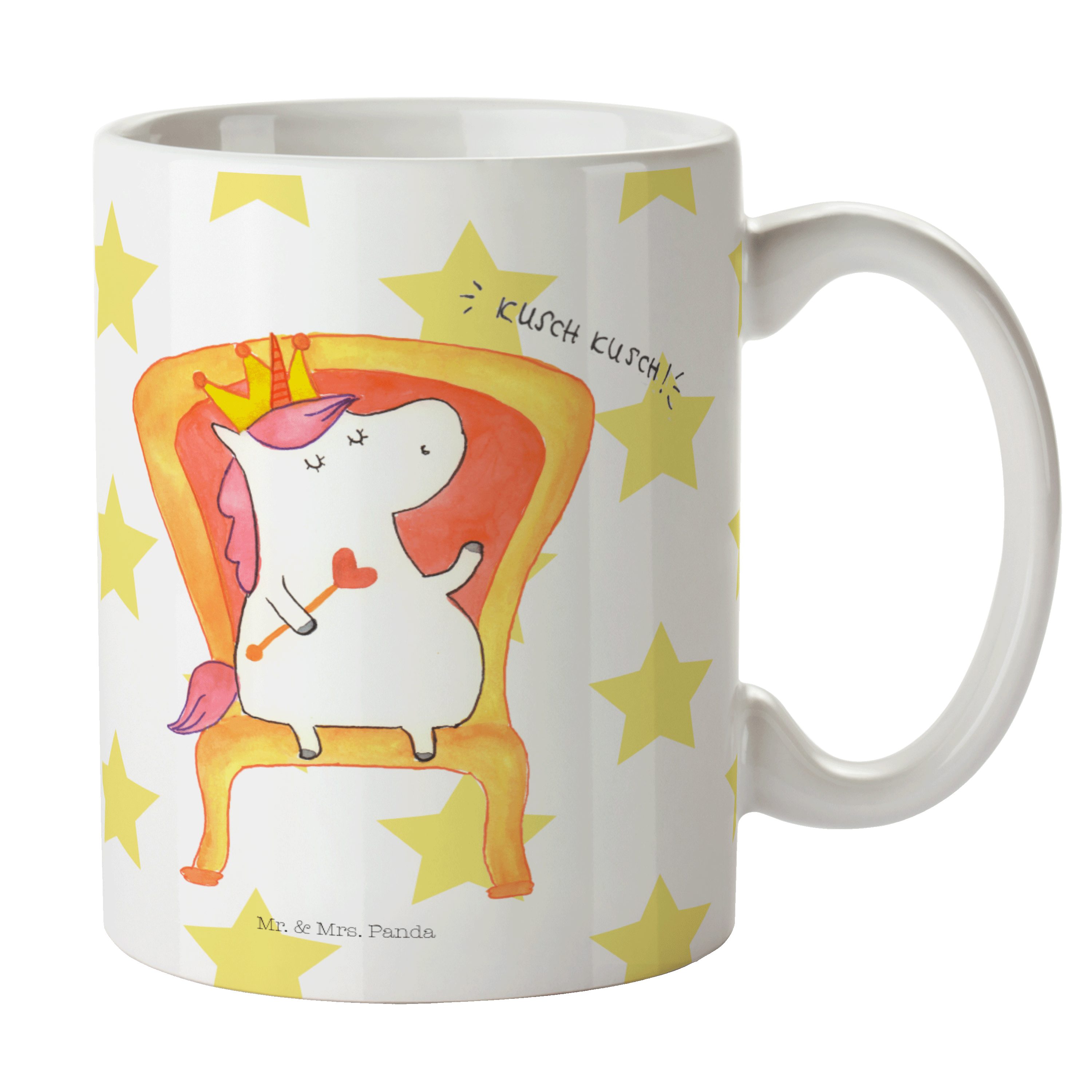 & - - Geschenk, Geburtstagsgesc, Weiß Mr. Prinzessin Porzellantasse, Tasse Keramik Einhorn Mrs. Panda