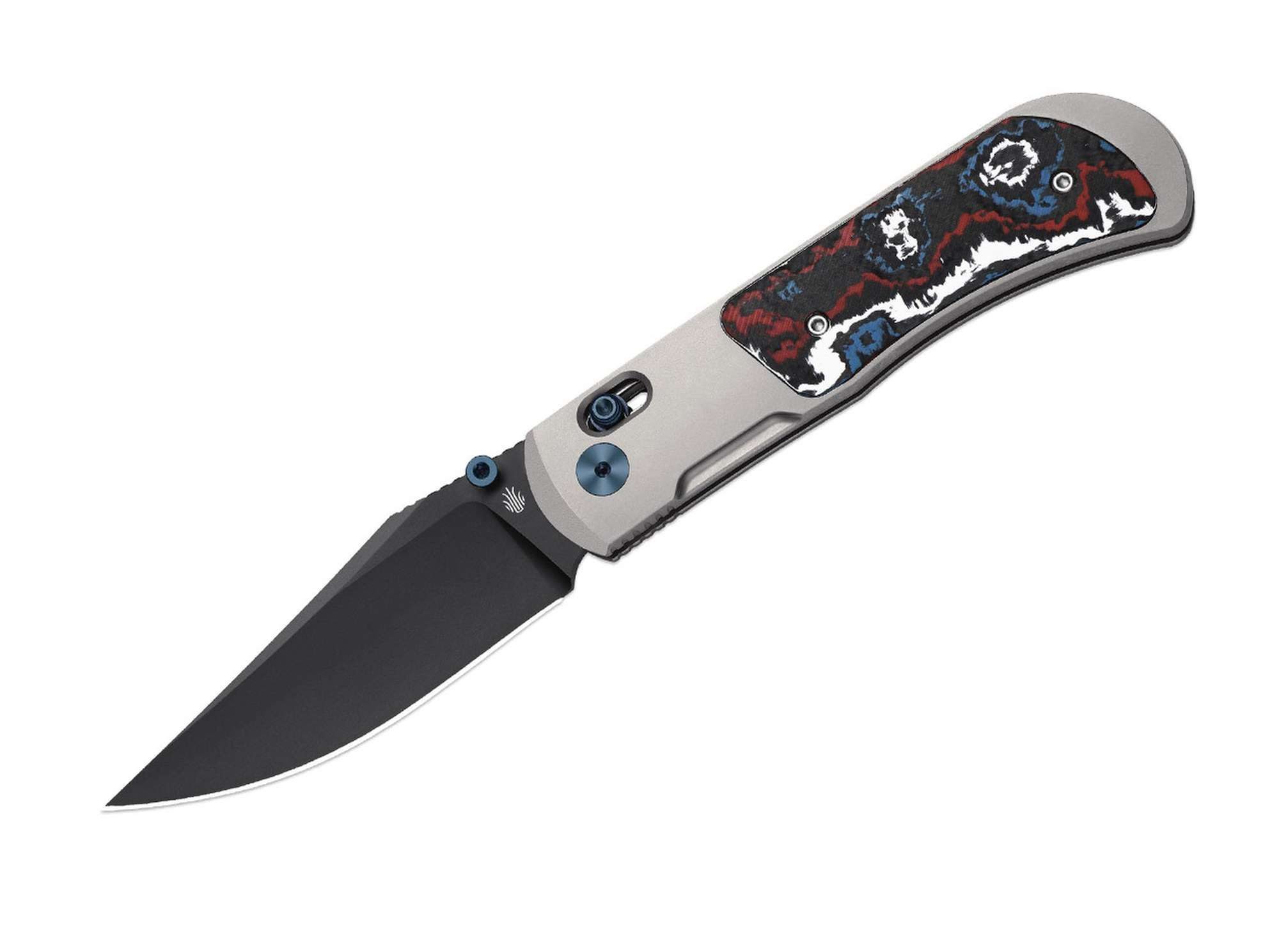 Kizer Taschenmesser Kizer Tycho S45VN Ti Blue & Red Fat Carbon DLC