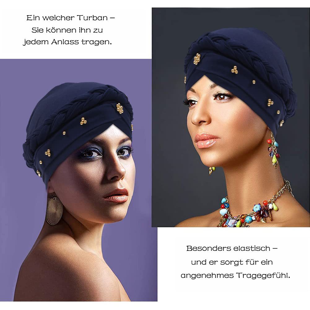 Zaewry Kopftuch Damen-Turban – Vorgebundener Chemo-Kopftuch, Beanie, Mütze, mit gedrehter – Kopfbedeckung für Krebspatientinnen