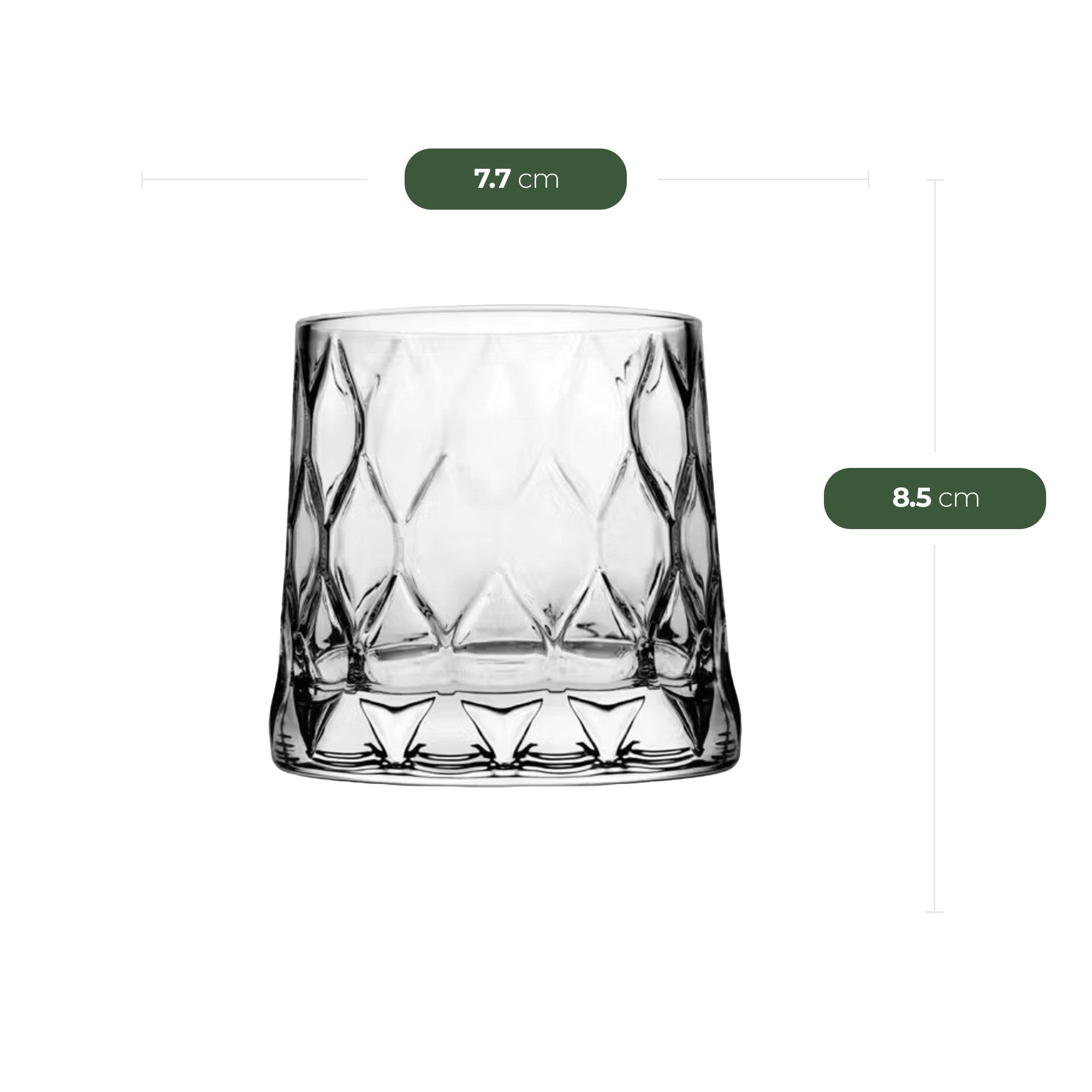 Pasabahce Gläser-Set Leafy Gläser Set – 4x Longdrinkgläser + 4x Whiskyglas, 8-tlg., Glas, 8-tlg. Set, zwei unterschiedliche Größen in einem Set