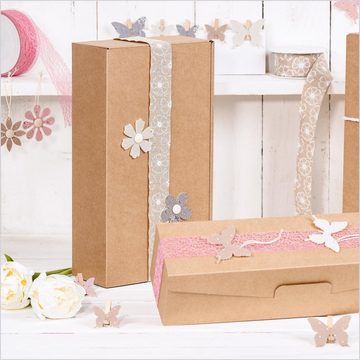 KK Verpackungen Geschenkbox (25 St), 25 x Präsentkarton für 2 Flaschen 360x180x90 mm Kraftpapier Natur