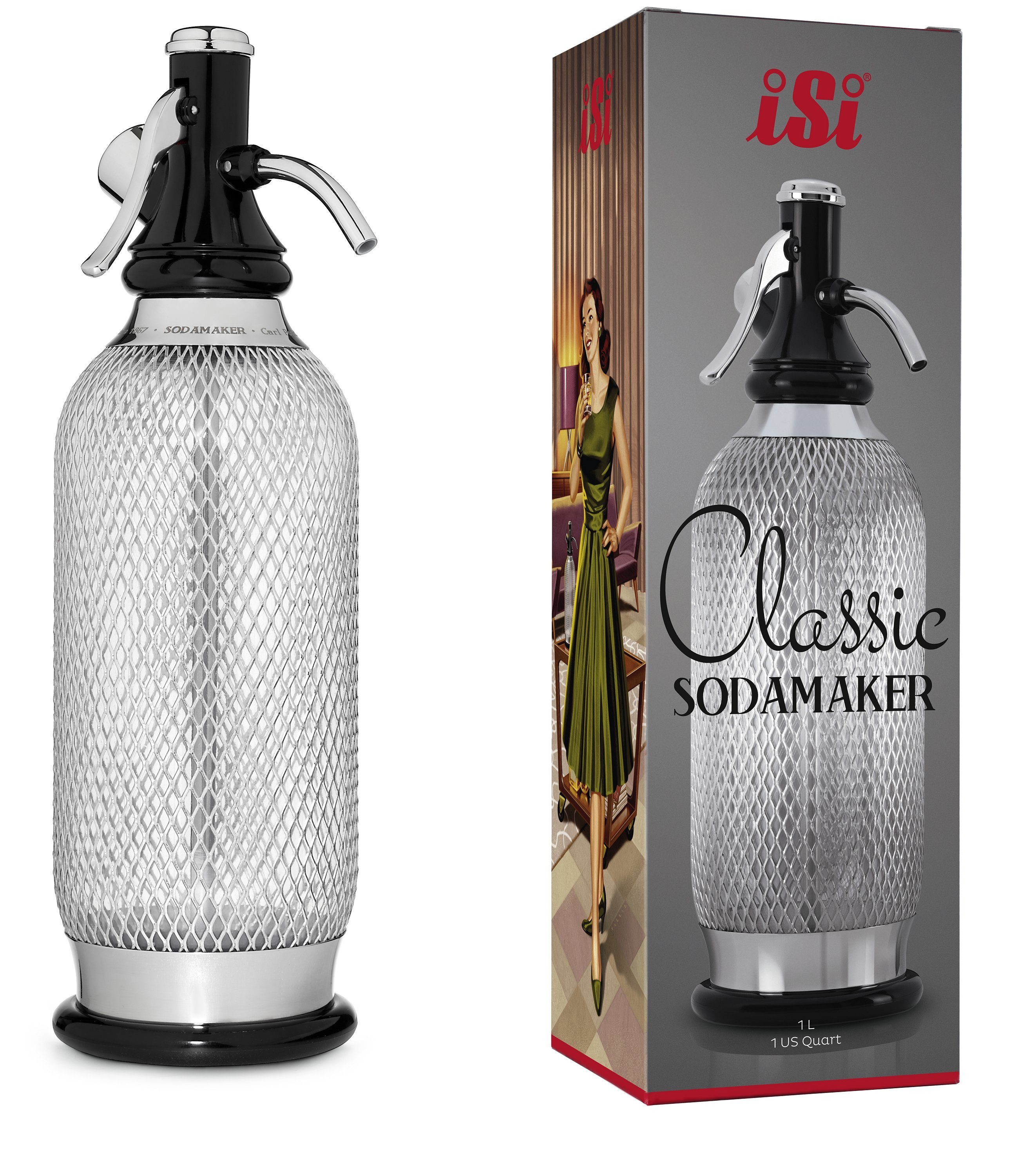 iSi Wassersprudler iSi Sodamaker Classic 1 Liter Wassersprudler für Sprudelwasser 1060