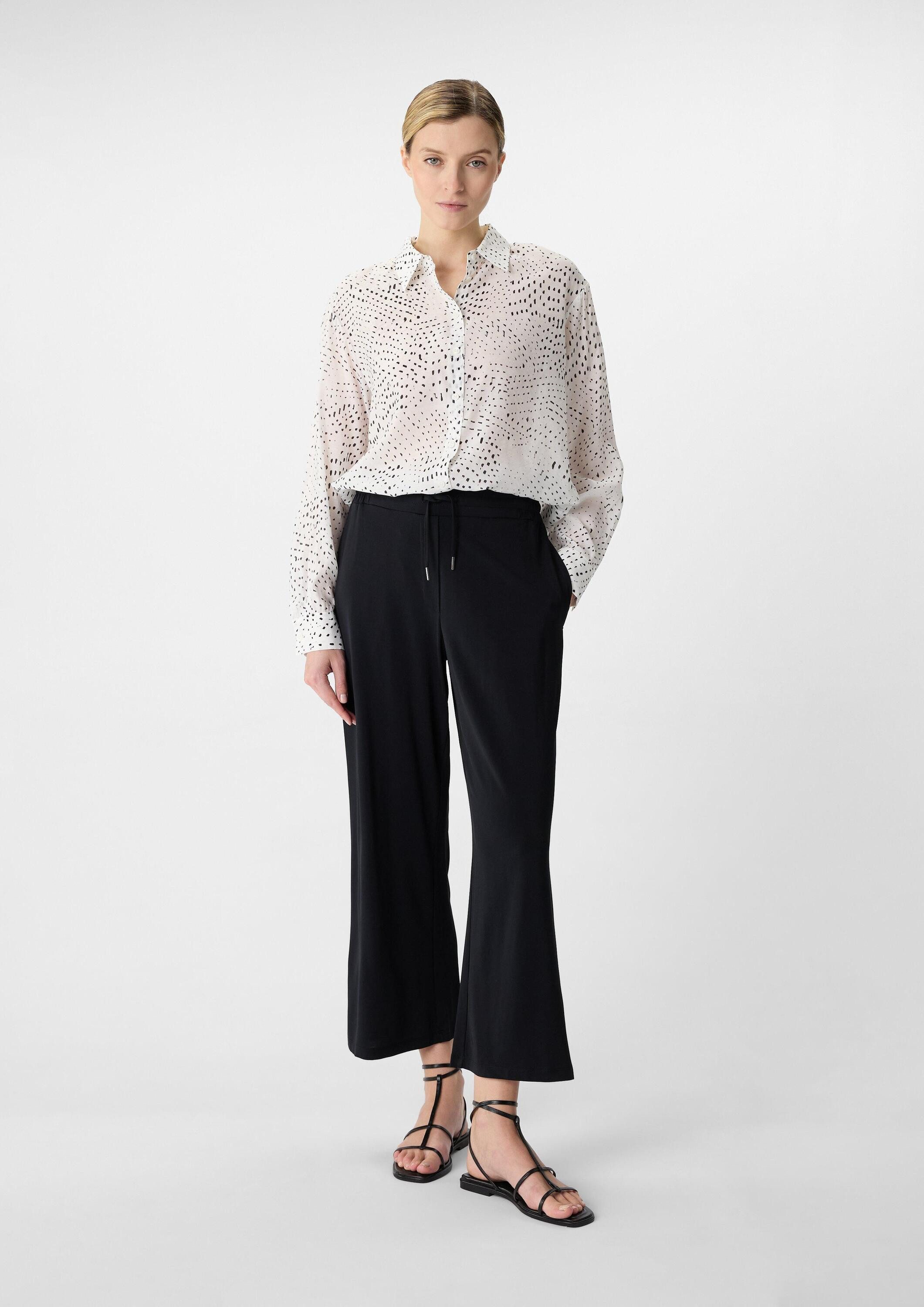 comma Culotte Hose Crop-Hose mit Semi Wide Leg