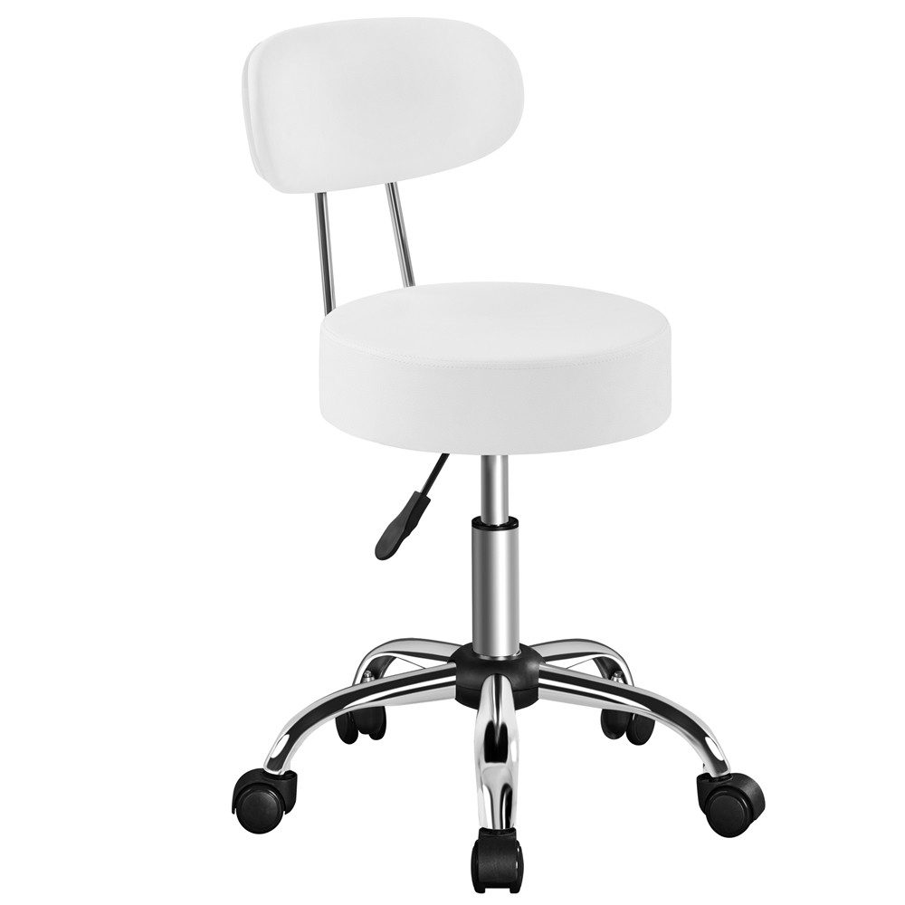 Yaheetech Drehhocker 75,5 cm – 85 cm Höhenverstellbarer Barstuhl, Arbeitshocker mit 360° Drehbarer Sitzfläche & Rückenlehne