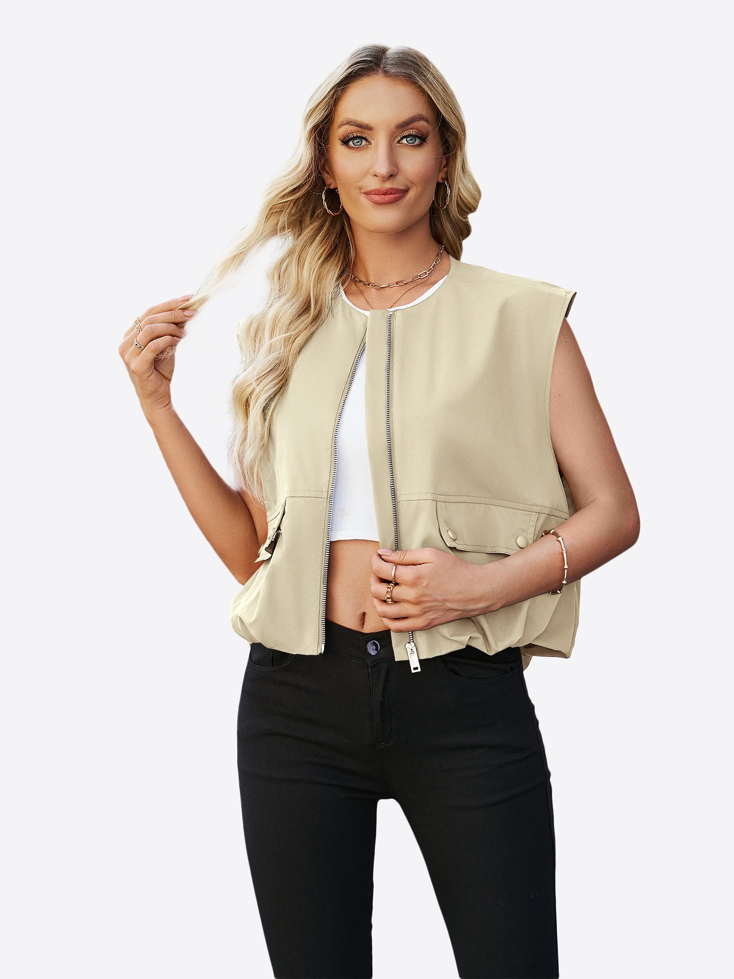 Imily Bela Kurzjacke Damen Lässige Cargoweste (Packung, 1-St., 1per-Pack) m günstig online kaufen