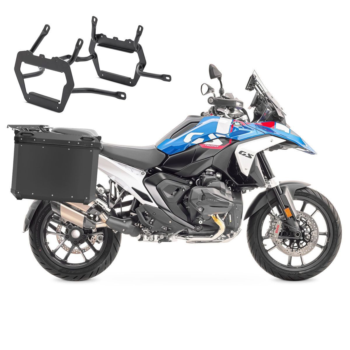 Bagtecs Kofferset Alu-Koffer+ Kofferträger für BMW R 1300 GS 23-26 QP48 schwarz