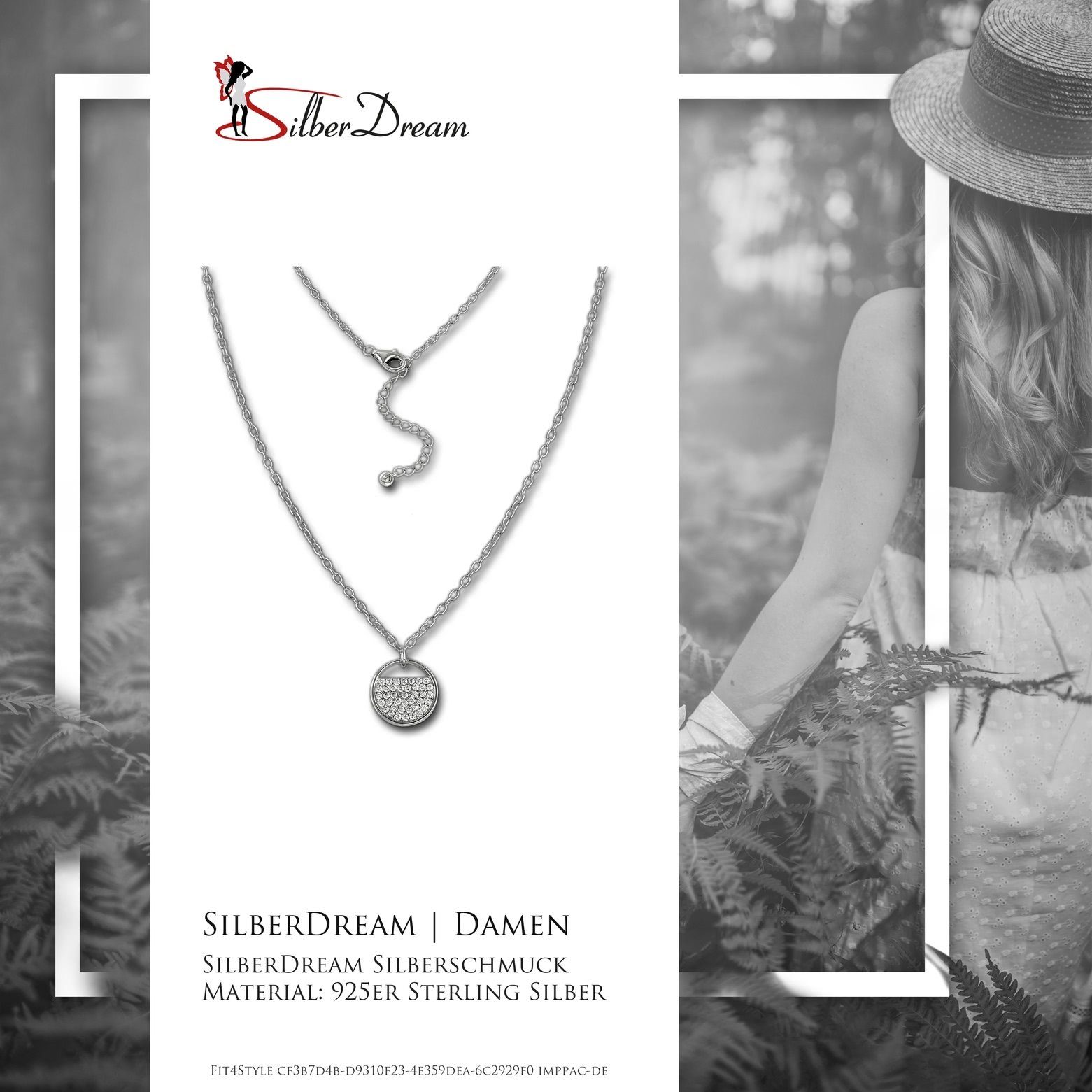 SilberDream Halskette, Farbe: 925 ca. Halsketten (Glamour) silber Silber, Glamour SilberDream 45cm, Zirkonia Sterling Silberkette