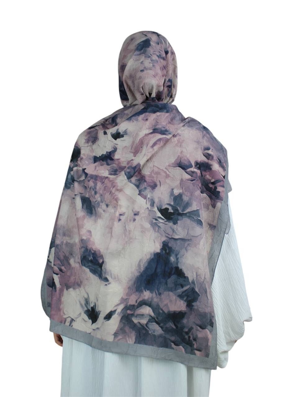 Aymasal Hijab Printed Soft Hijab Aquarell Look Kopftuch Schal Modest Fashion Trend Printed Soft Hijab aus Baumwolle 187x70 cm