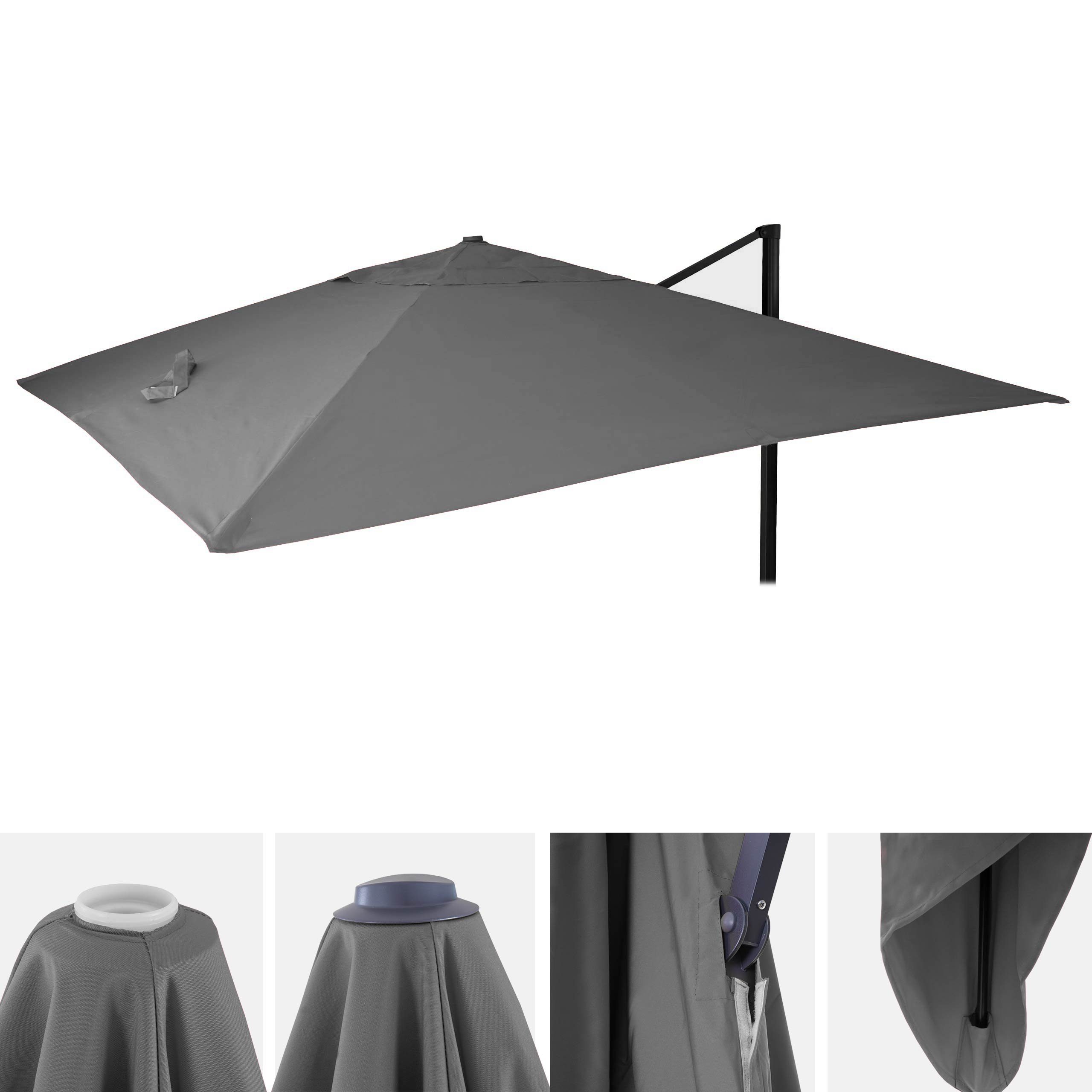 MCW Ampelschirmbespannung MCW-A96, 295x295 cm, Ø 424 cm, Mit Luftzirkulationshaube zur besseren Wärmeregulierung