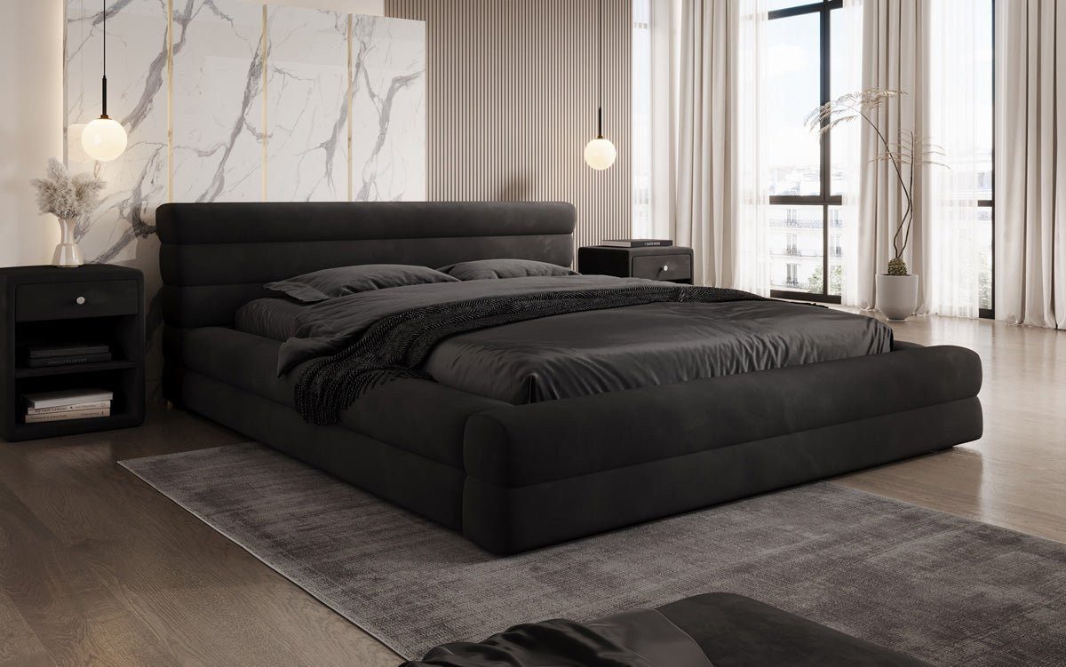 Luxusbetten24 Polsterbett Designer Polsterbett Velana in Samt, mit Stauraum günstig online kaufen