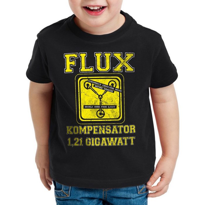 style3 Print-Shirt Kinder T-Shirt Flux Kompensator Future Gamer Zukunft Zurück Zeitreise delorean