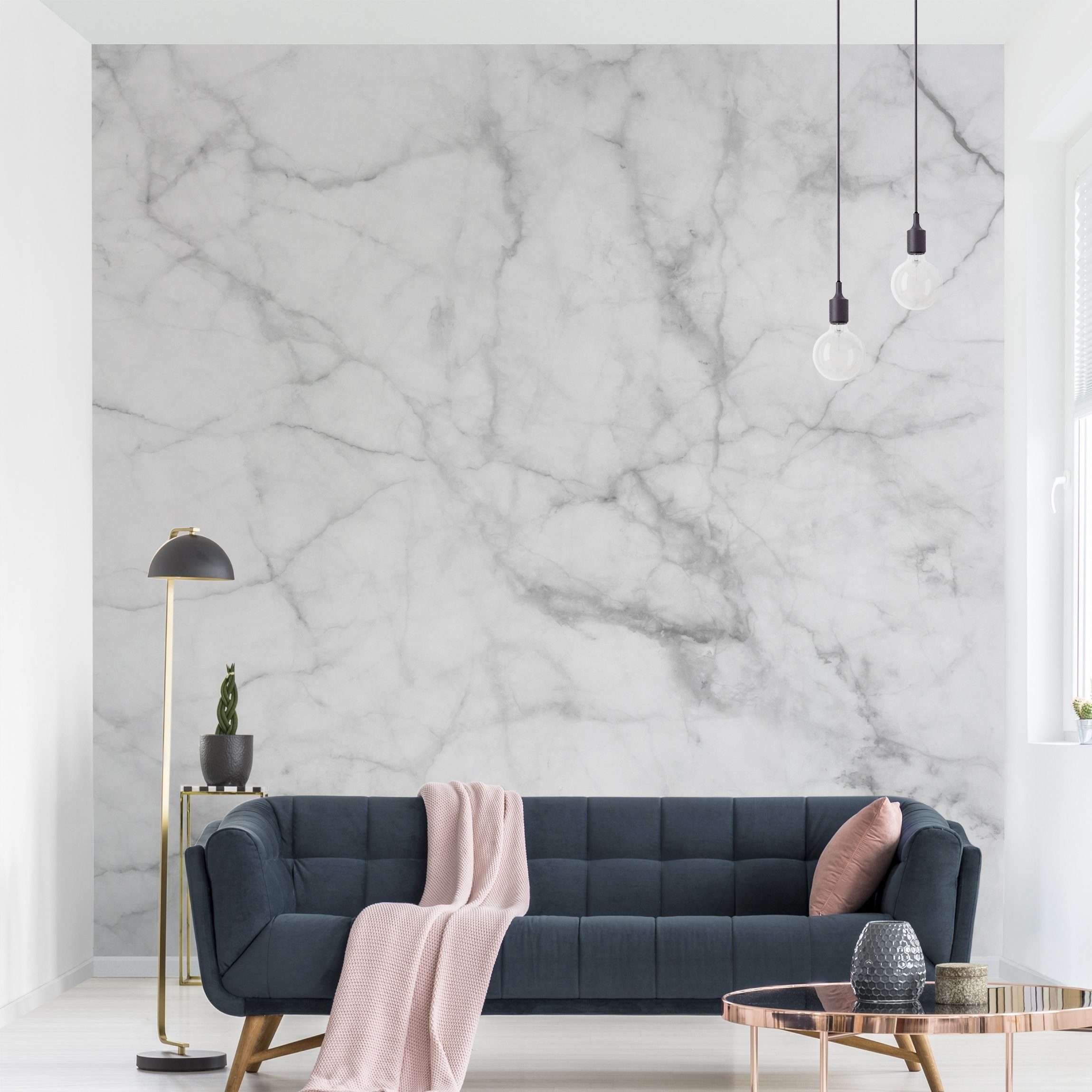 Bilderdepot24 Vliestapete Marmorn Bianco Carrara Steinoptik günstig online kaufen