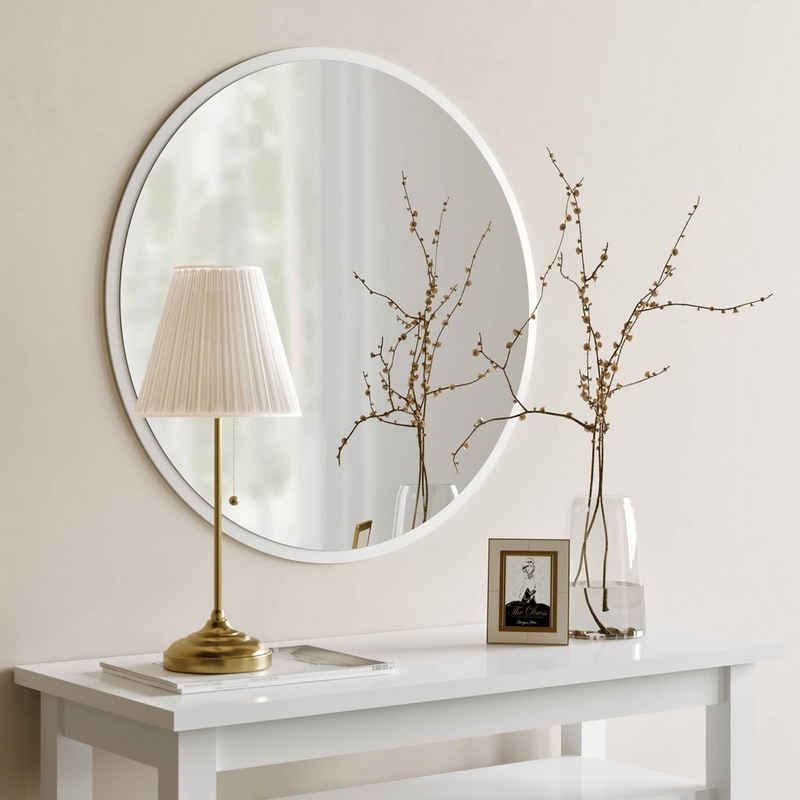 Gozos Spiegel Gozos Modern Runde Spiegel, Wandspiegel (60 x 60 x 3 cm, Runder Spiegel), gerahmter Ganzkörperspiegel mit holz