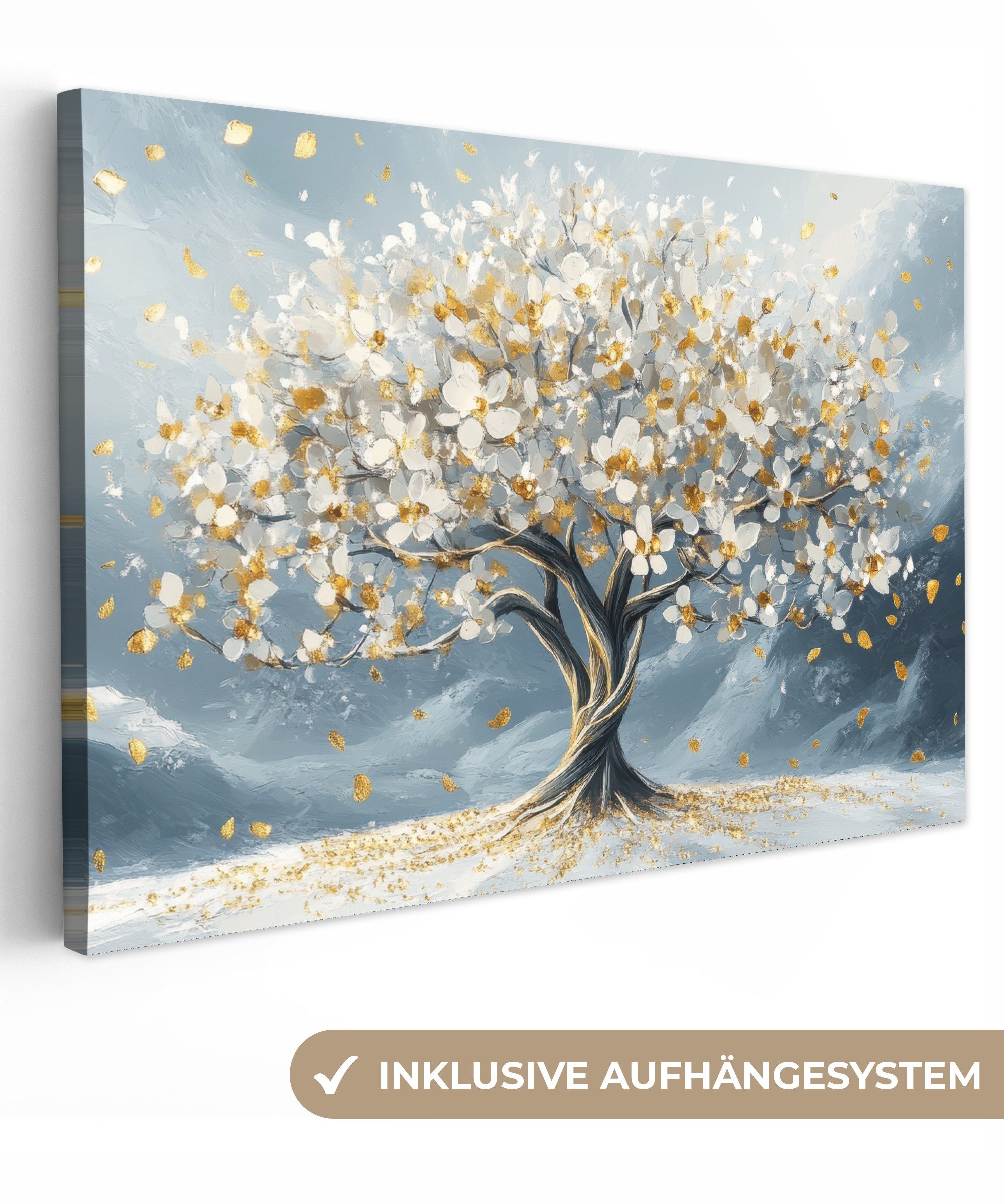 OneMillionCanvasses® Leinwandbild Baum - Winter - Baum des Lebens - Modern günstig online kaufen