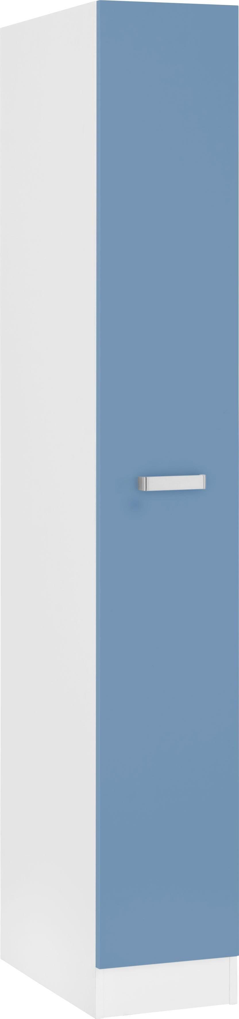 Husum Ablagefächern Küchen Apothekerschrank wiho 4 himmelblau/weiß mit Auszug
