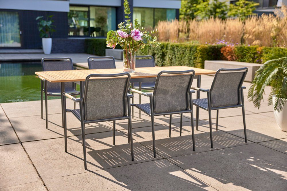 Hartman Gartentisch Hartman Teak Dining cm Xerix/Natural (1) Aluminium Tisch Silencio 220x100