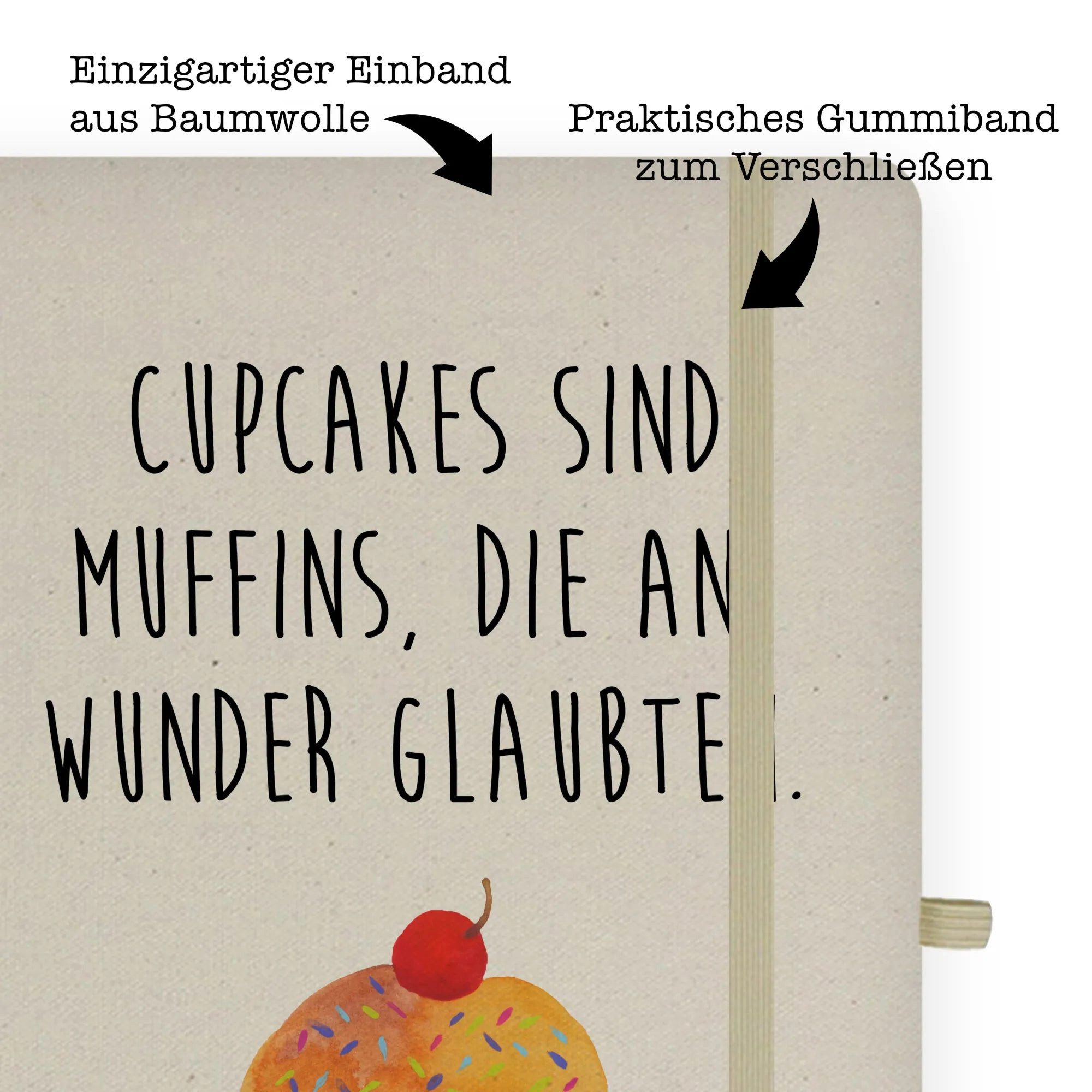 Thumbnail - Mr. & Mrs. Panda Notizbuch Cupcake - Transparent - Geschenk, DIN A4 Journal, Motivation Sprüche, Mr. & Mrs. Panda, Bezau...